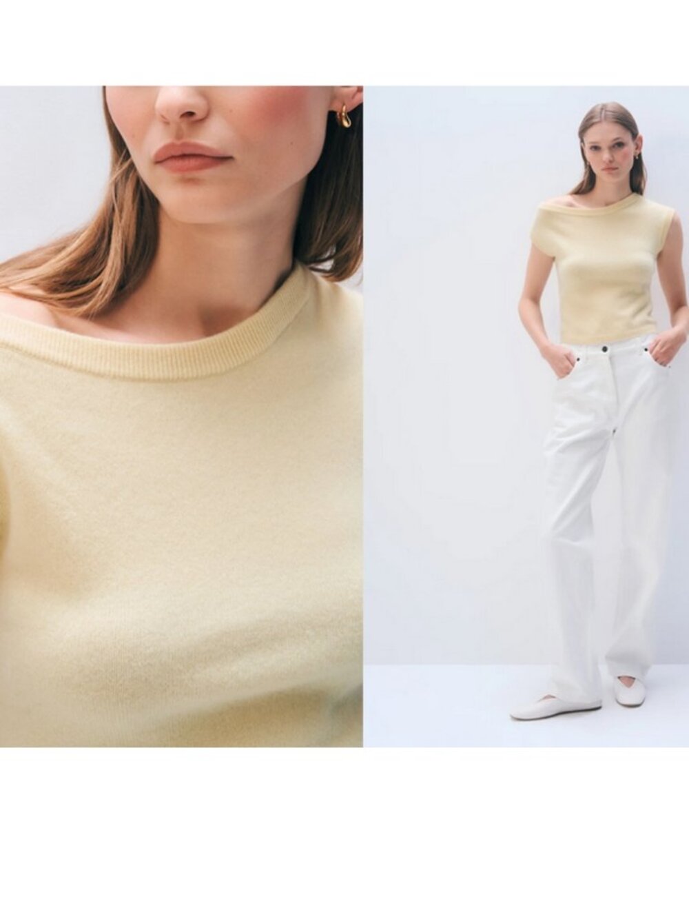 White & Warren Cashmere Off Shoulder Top Sample - Small - NWT - Picture 6 of 6